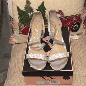 Embellished Silver Shoes